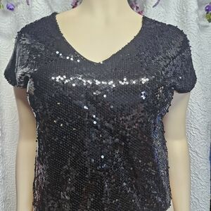 Sequin Black Top